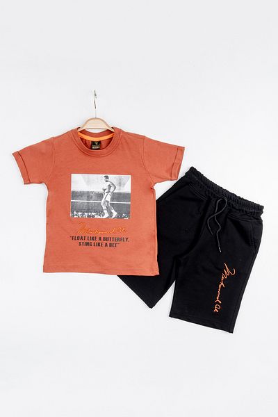 BARKOD KİDS Barcode Kids 100% Cotton Double Set T-shirt and Capri Boy HLK5060176