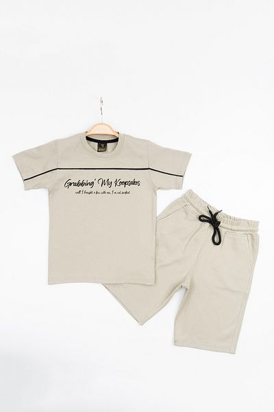 BARKOD KİDS Barcode Kids 100% Cotton Double Suit T-shirt and Shorts Boy HLK506070185