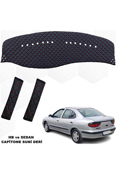 caraks Megane 1 - Chest Rug and Belt Comfort, Hb Sedan, Black Red