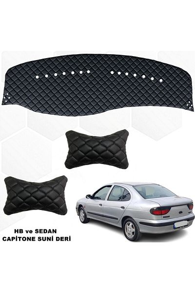 caraks Renault Megane 1 - Black Hb-Sedan, Front Chest Rug and Neck Collar Compatible