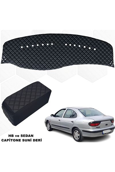 caraks Megane 1 Black Chest Rug and Armrest - 1st Quality Hb-sedan