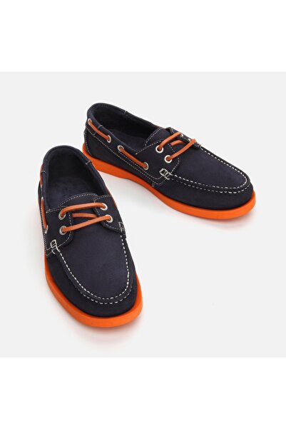 Hotiç حذاء لوفر نسائي من الجلد الطبيعي باللون الكحلي