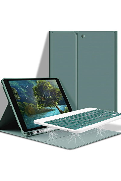 m.tk moveteck İpad Air 4/5/6 Nesil Air 11 2025 M3 Uyumlu Tablet Klavyeli Kılıf Bluetooth Kalem Bölmeli Stand