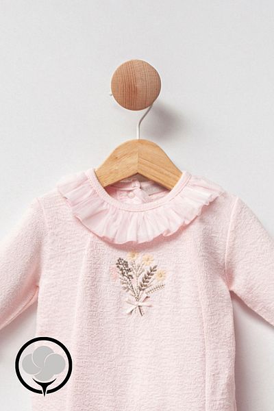 Cassiope Mini Princess Baby Girl Booties Jumpsuit Jacquard Knitted 2-3-6 Months