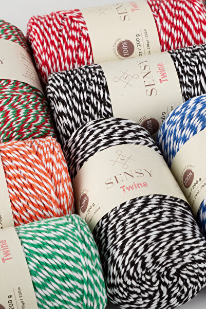 SENSY Premium 200 Meters 200 G Orange White Package Rope Gift Wrapping Rope Marteniçka Rope Twine Baker