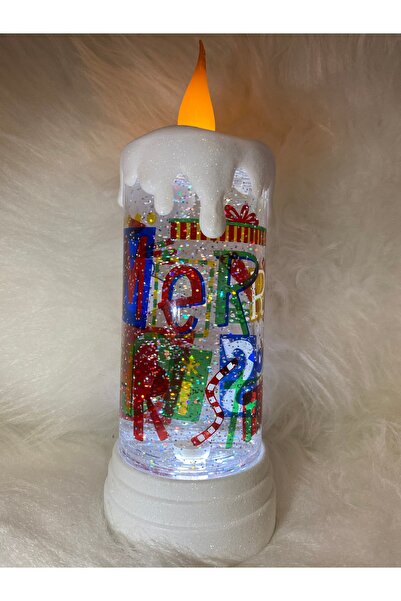Genel Markalar Dev Boy Yılbaşı Şamdanı - 28cm Kırmızı Müzikli Ve Işıklı Mumluk