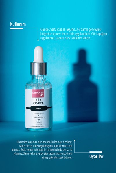 Dermoten Göz Altı , Hyaluronik Asit Gözenek Sıkılaştırıcı ve Kırışıklık Karşıtı Göz Çevresi Serumu 30 ml