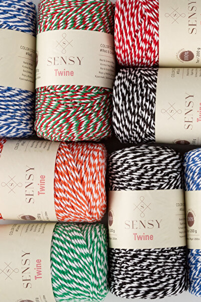SENSY Premium 200 Metre 200 G Mavi Beyaz Paket Ip Hediye Paketleme Ipi Marteniçka Ipi Twine Baker
