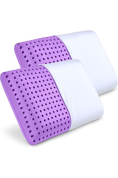 Viscomina Orthopedic Visco Pillow - 2 Pieces, 60X40X15 Cm, Neck Pillow, Air Channel, Lavender/Blue