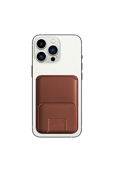 Buff iPhone WalletMag Stand Deri Cüzdan Umber