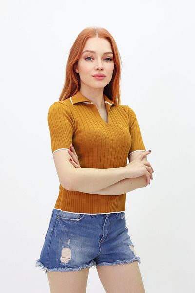 Get Crazy Tricotaj Pulover cu guler cămașă