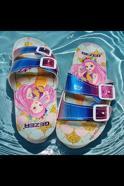 GEZER Papuci zilnici pentru copii cu cataramă dublă pentru plajă, piscină, mare