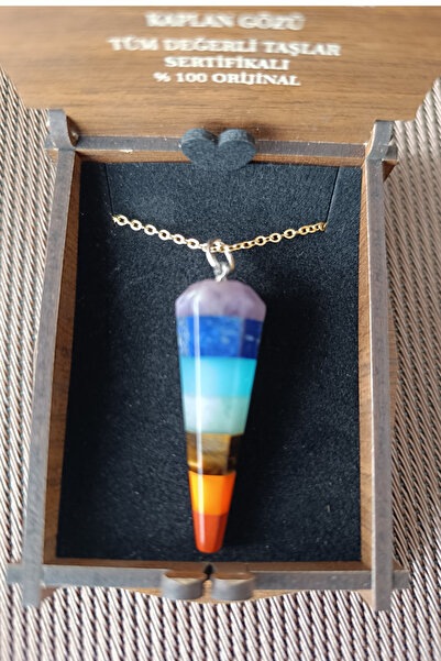 MGA DOĞAL TAŞ Sertifikalı Ametist Kaplan Gözü Lapis Aventurin Jasper Akik Akuamarin 7 Çakra Kolye
