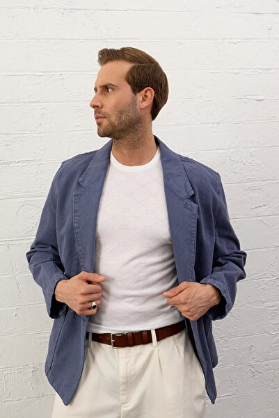 Danger Ανδρικό καλοκαιρινό πλεκτό μπλουζάκι με τετράγωνο σχέδιο Slim-fit λευκό