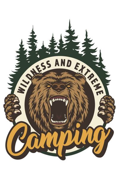HMNL Off Road Camping Sticker Off Road Kamp Bear Ayı Sticker 10 X 8 Cm