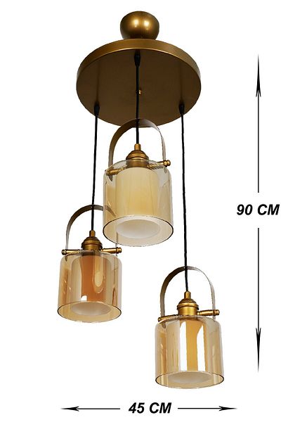 VENON Set of 3 Dove Lighting - Glass Antique (Double Honey White Glass) Avizé