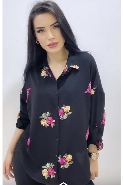 Yaren Moda Kadın nakışlı Gömlek