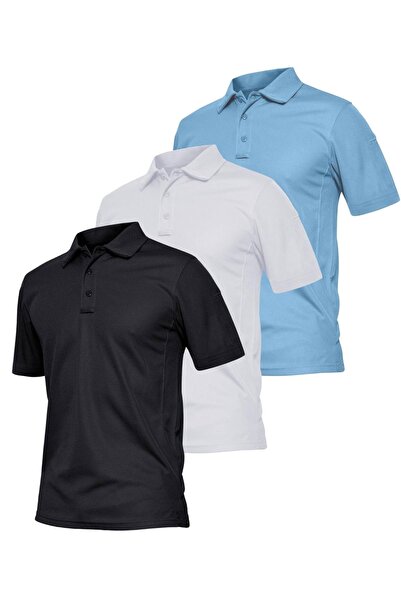 GHASSY CO. Ghassy Co. Erkek 3'lü Set Taktik Polo Yaka Gömlek Hızlı Kuruma Nem...