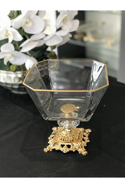 Santara وعاء سلطة متعدد الأغراض ذو قدم ذهبية اللون من AVANGARD