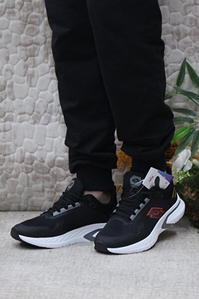 Lotto Lovelo Siyah Kırmızı Orijinal Ürün Erkek Spor Ayakkabı Koşu Ayakkabısı