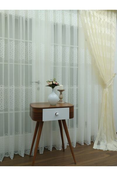 Esse Home Геометрична сітчаста штора з горизонтальними смугами, 450x260, звичайний ворс, 1/2,5