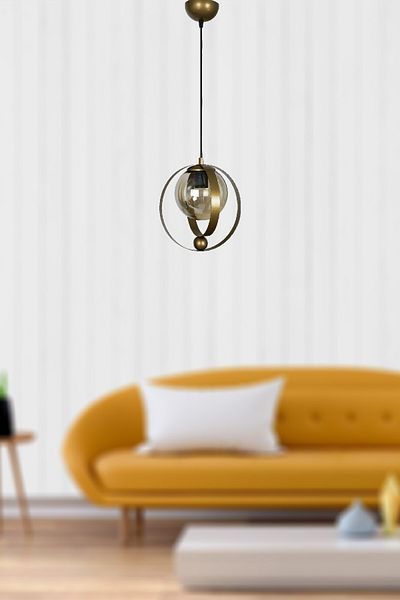 VENON Mars Lighting - Single Glass Antique (Glope Honey Glass) Chandelier