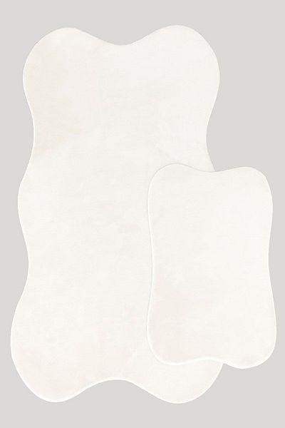 lohusahamile Asia 2-Pece Powder 80x140 50x70 cm Σετ Χαλάκι Μπάνιου Μεγάλου Μεγέθους Αντιολισθητική Βάση Σετ Τουαλέτας ΚΡΕΜΑ