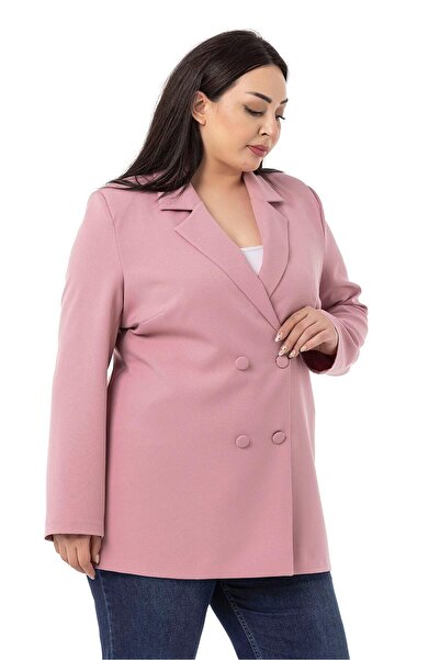 DISENTIS MODEST Μπουφάν με κουμπιά με διπλό στήθος, αποξηραμένο τριαντάφυλλο χωρίς φόδρα