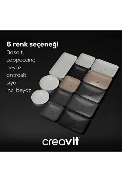 Creavit Ultra Kare Çanak Lavabo 40 Cm Beyaz Ul040-00cb00e-0000