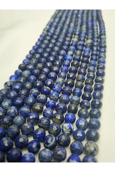 Yüksel Boncuk Σειρά από φυσική πέτρα με φασέτα Lapis Lazuli 6 mm