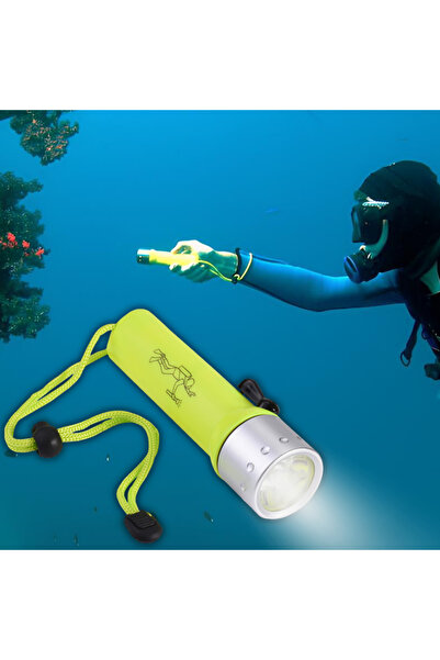 DEKOHOP Dalgıç Profesyonel Sualtı Dalış El Feneri Su Geçirmez Ultra Parlak Le...