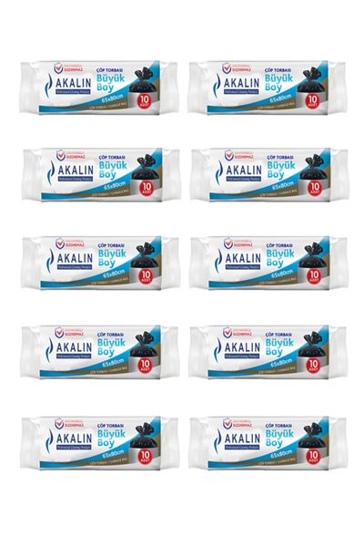 Akalın Professional Cleaning Products Standard Large Black Garbage Bag 10 Rolls 65 X 80 Cm