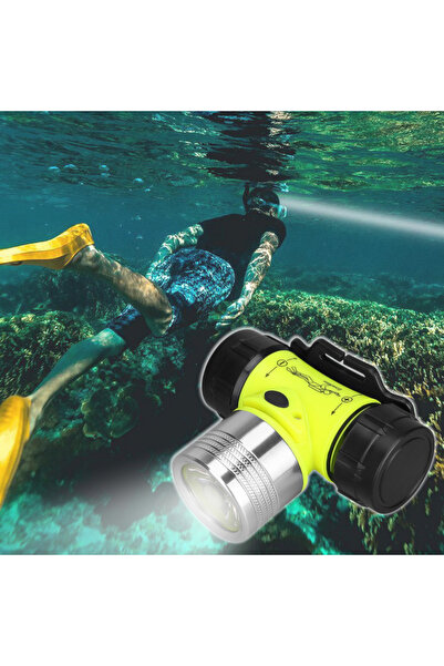 DEKOHOP Dalgıç Kafa Feneri Su Geçirmez Sualtı Dalış Kafa Led Lamba