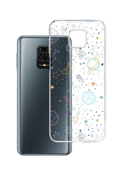 Powerfox Xiaomi Note 9 Pro Uyumlu Baskılı Şeffaf Telefon Kılıfı