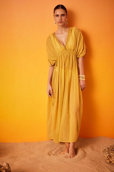 DeFacto Fall in Love Strandkleid aus Baumwolle mit normaler Passform B7516AX24SM