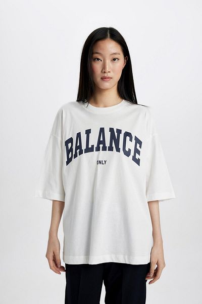 DeFacto Oversize Fit Crew Neck Printed Short Sleeve T-Shirt D0572AX24SM