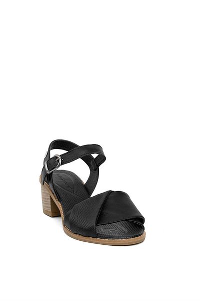 Mammamia D24YS-1630 Sandale cu toc pentru femei din piele, negre