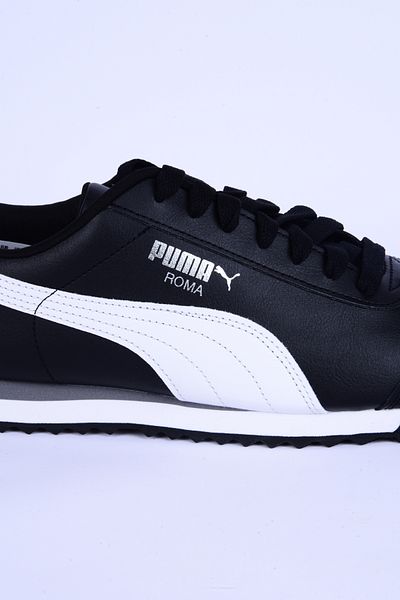 Puma 353572-11 Roma Leather Orthopedic Sole Black-white Sneaker Casual Men's Sports Shoes
