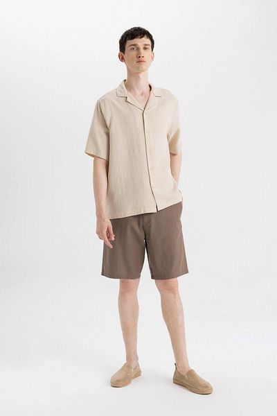 DeFacto Relax Fit Linen Look Bermuda-Shorts mit Taschen C7381ax24sm