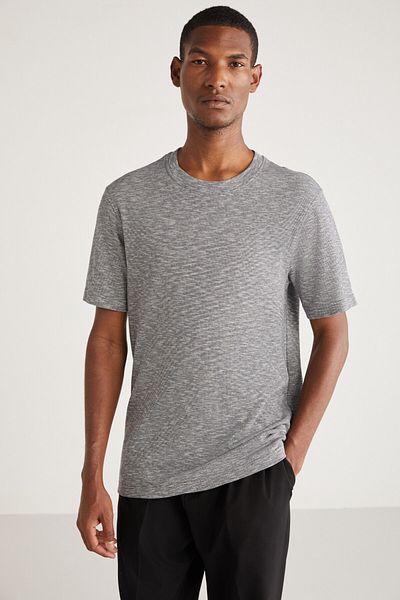 GRIMELANGE Ανδρικό μπλουζάκι Abbott Comfort Fit Special με γκρι υφή