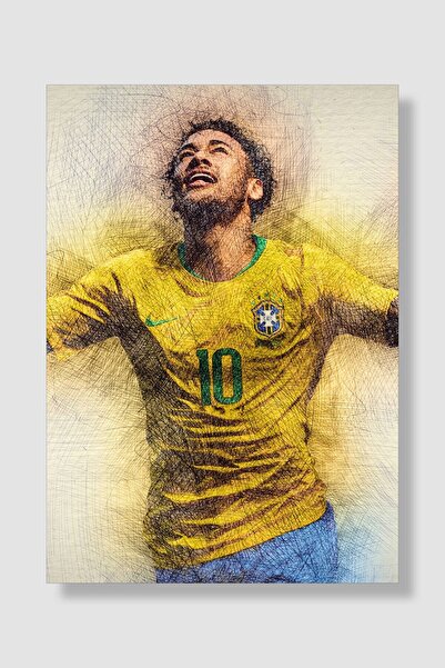 postick Neymar Spor Posteri Kalın Parlak Kuşe Kağıdı