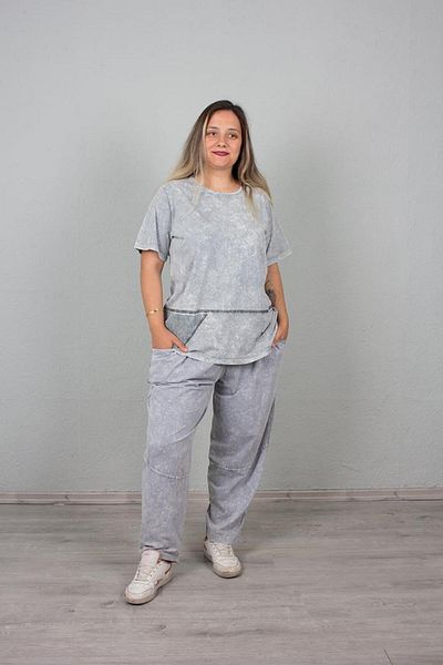 Truva XXL طقم علوي وسفلي قابل للغسل مقاس كبير ملون Eş102