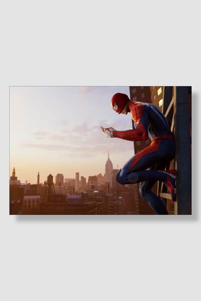postick Spiderman | Örümcek Adam (PS4) Oyun Posteri Kalın Parlak Kuşe Kağıdı