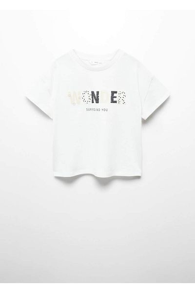 MANGO Kids T-Shirt με κεντημένο κείμενο