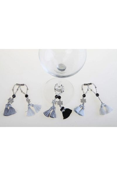 KANCAEV Glass Cup Set of 6 Home Tableware Kitchen Black White Gray Diameter 2cm Length 5cm