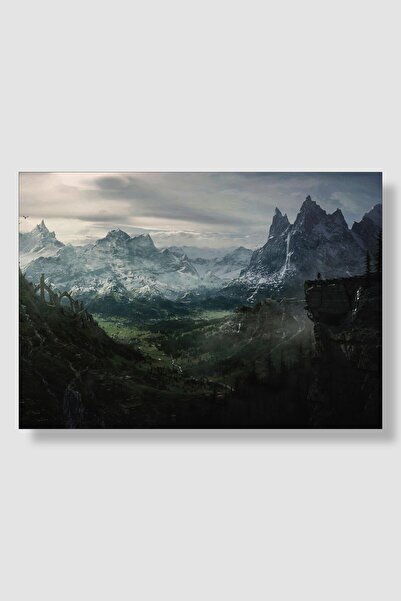 postick The Elder Scrolls V Skyrim Oyun Posteri Kalın Parlak Kuşe Kağıdı