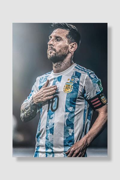 postick Lionel Messi Spor Posteri Kalın Parlak Kuşe Kağıdı
