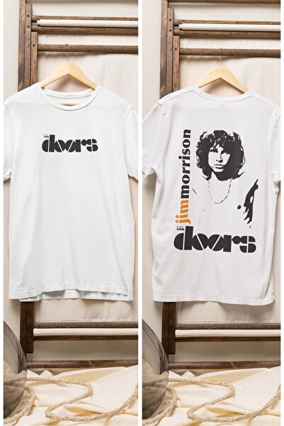 Fuddy Moda Tricou imprimat The Doors Back, Tricou cu imprimeu Rock-Metal Musi...