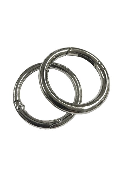 aladepo Inel cu arc de 3 cm (2 bucăți) de culoare argintie, accesoriu de biju...