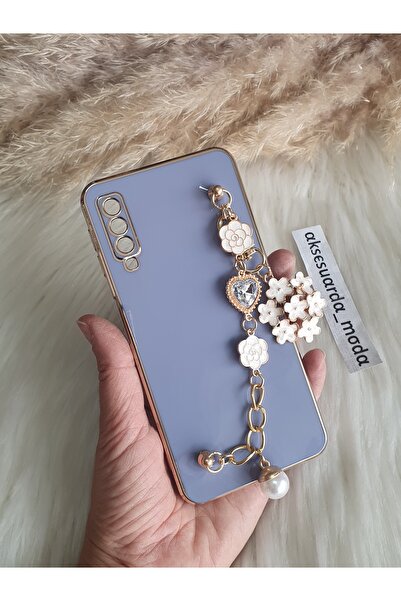 Aksesuarda Moda Samsung A50-A30S Uyumlu Çiçekli Taşlı Incili El Geçmeli Lazer...